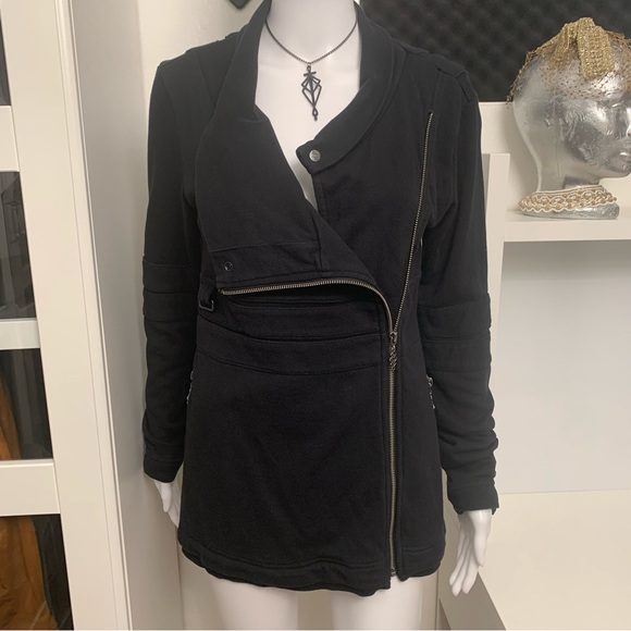 Nomads Hempwear Black Jacket  Asymmetrical Zip Up - Picture 7 of 9